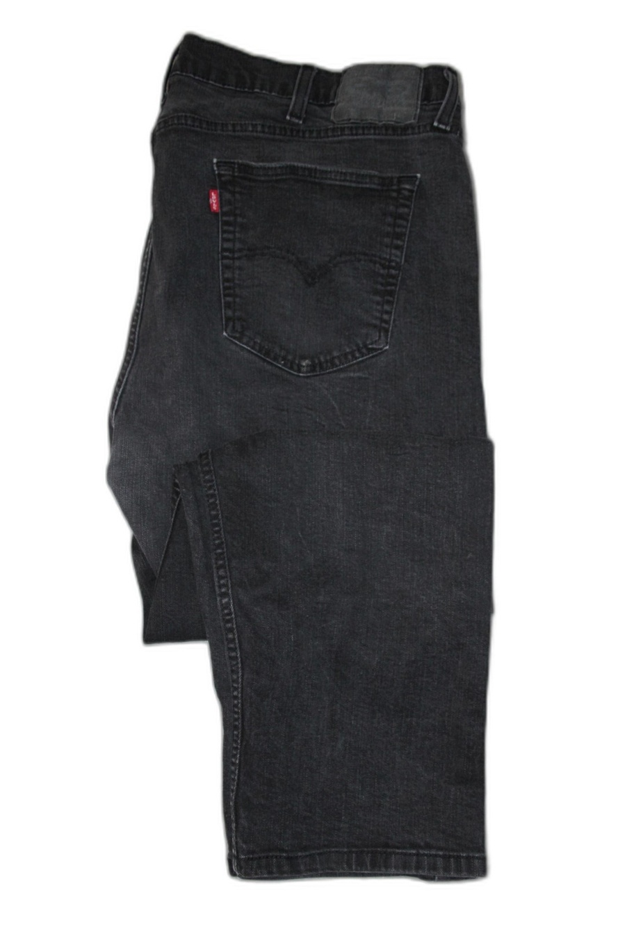 Levi's Jeans Mens 44x29 Black Tapered Slim Charcoal Wash Denim Zip Fly